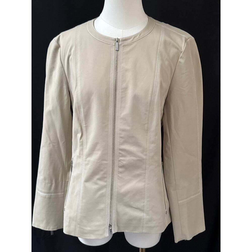 Women’s Lafayette 148 Beige Zip up Jacket Sz 10